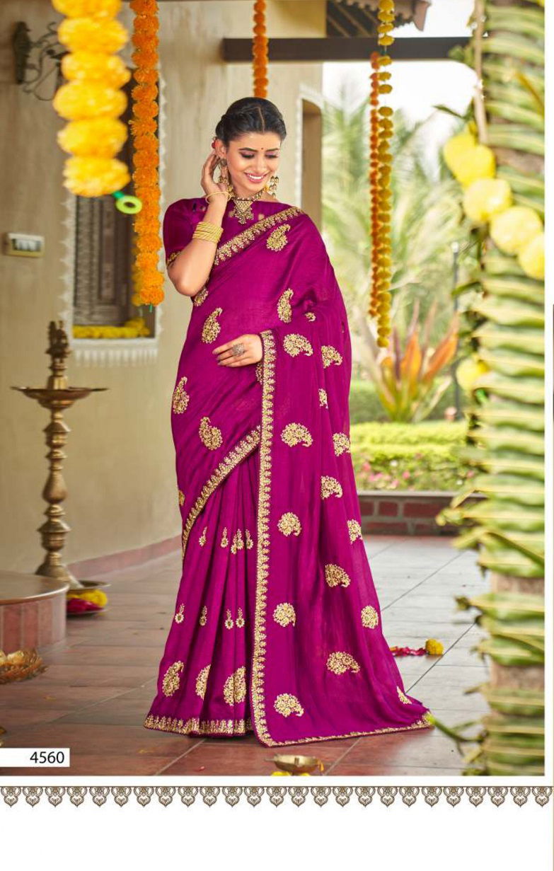 Kalista Euro 4 Fancy Designer Festive Wear Vichitra Silk Saree Collection